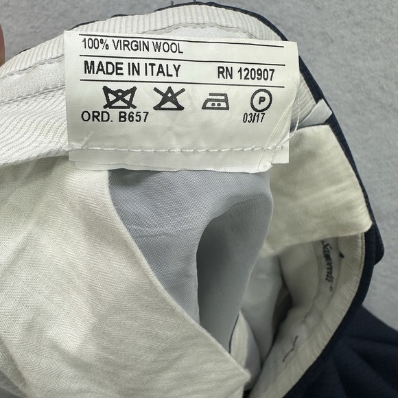 Santorelli Romeo Dress Pants 40x31 Lot of 2 Brown/Blue 100% Wool Italy - Picture 16 of 16